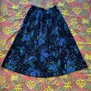Vintage Twee Paisley Print Midi Skirt